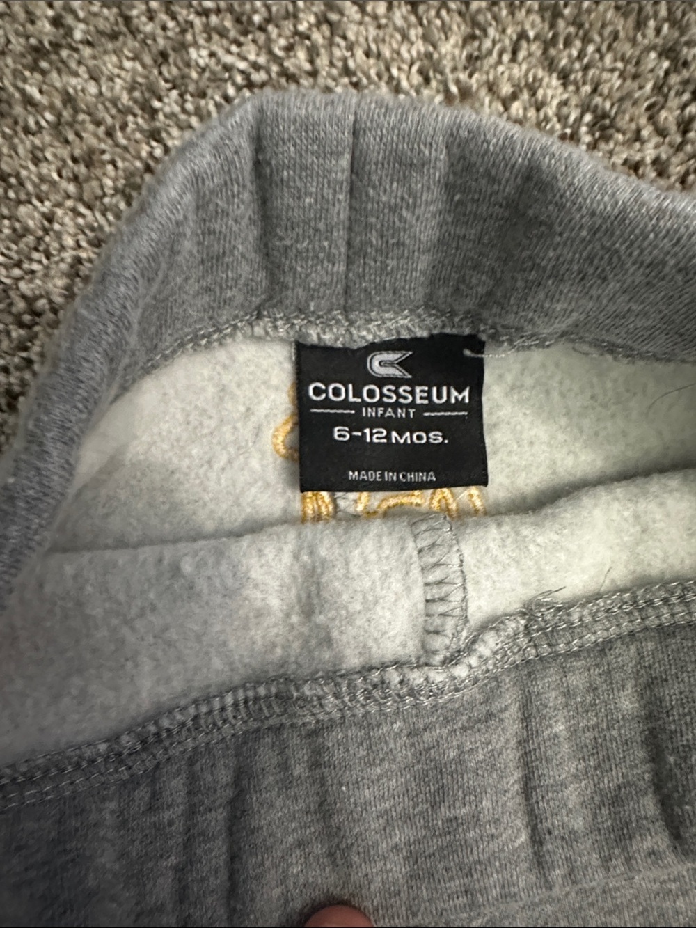 Colosseum Grey Sweatpants with Black and Yellow Bucking Horse - Picture 2 of 4